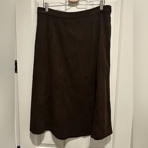 Christopher & Banks Women 12 Faux Suede Stretchy Maxi Skirt Boho